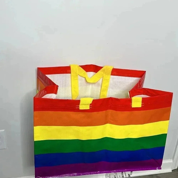 IKEA KVANTING Rainbow Pride Multicolored Bag Shopping Storage - Picture 8 of 9